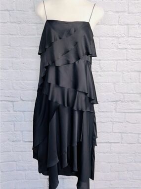 Jason Wu Grey Label Black Layered Ruffle Midi Dress – NWT